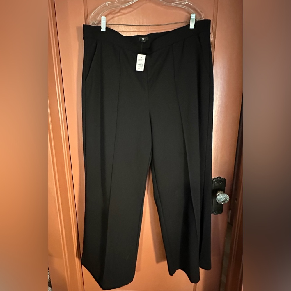 Loft - black polyester/ spandex slacks with elastic waist band/ size: XXL-Tall